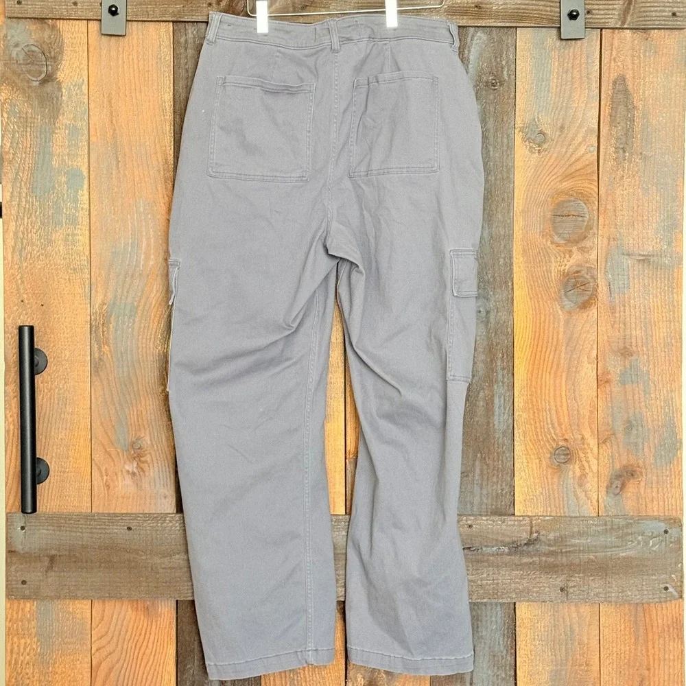 Hollister Mens Cargo Pants‎ Grey Blue Straight Leg Utility Trousers 34x28